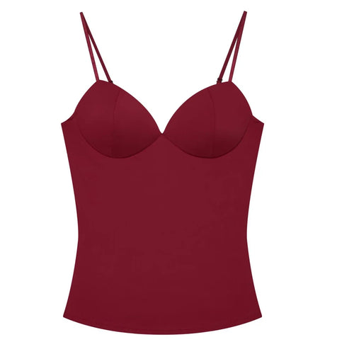 Top Corset Femme Satiné – Débardeur Ajusté Dos Nu Élégant