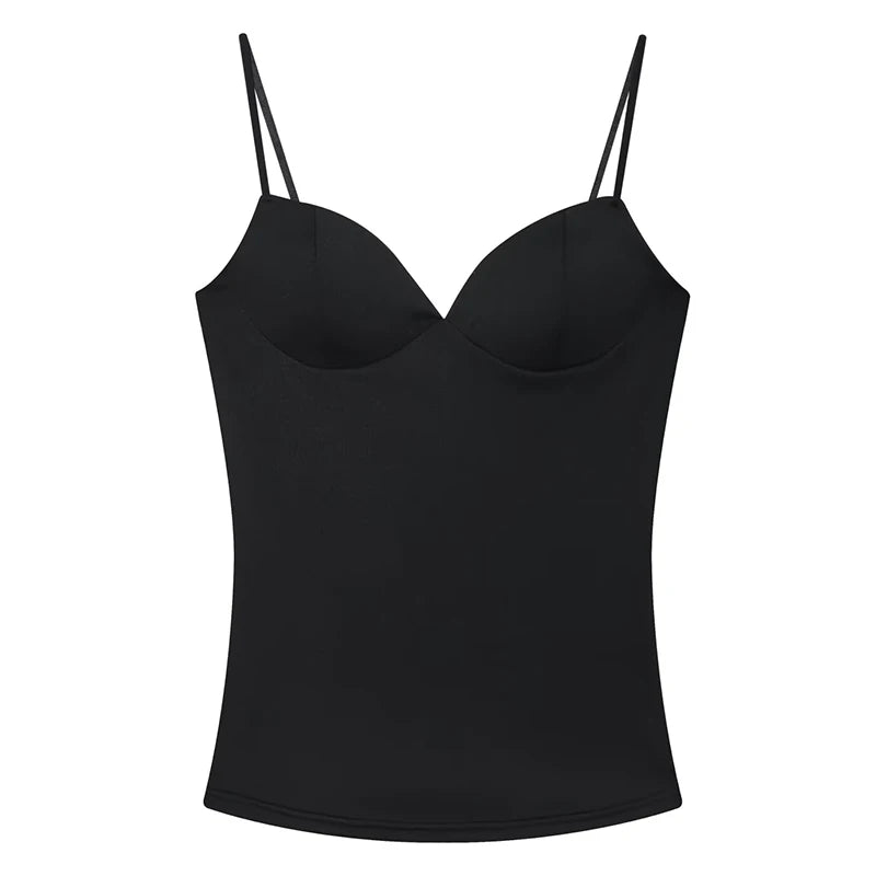 Top Corset Femme Satiné – Débardeur Ajusté Dos Nu Élégant