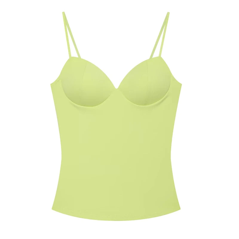 Top Corset Femme Satiné – Débardeur Ajusté Dos Nu Élégant